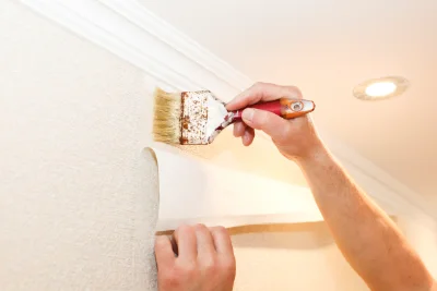 Pose de papier peint à Doizieux — revêtements muraux et toiles de verre